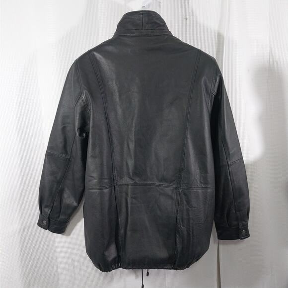 CROFT & BARROW! LUXE BLACK GENUINE LEATHER THERMAL LINED COAT, JACKET! SZ M - Picture 8 of 14
